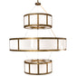Meyda Lighting Alessandro 60" 20-Light 3-Tier Brushed Brass Pendant Light With White Statuario Idalight Shade