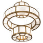 Meyda Lighting Alessandro 60" 20-Light 3-Tier Brushed Brass Pendant Light With White Statuario Idalight Shade