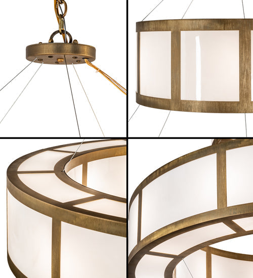 Meyda Lighting Alessandro 60" 20-Light 3-Tier Brushed Brass Pendant Light With White Statuario Idalight Shade