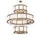 Meyda Lighting Alessandro 60" 20-Light 3-Tier Brushed Brass Pendant Light With White Statuario Idalight Shade