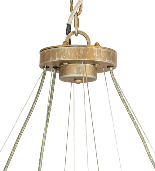Meyda Lighting Alessandro 61" 24-Light 2-Tier Antique Silver Pendant Light With Creme Carrara Idalight Shade