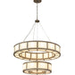 Meyda Lighting Alessandro 61" 24-Light 2-Tier Antique Silver Pendant Light With Creme Carrara Idalight Shade