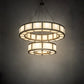 Meyda Lighting Alessandro 61" 24-Light 2-Tier Antique Silver Pendant Light With Creme Carrara Idalight Shade