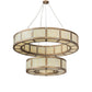 Meyda Lighting Alessandro 61" 24-Light 2-Tier Antique Silver Pendant Light With Creme Carrara Idalight Shade