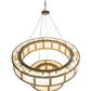 Meyda Lighting Alessandro 61" 24-Light 2-Tier Antique Silver Pendant Light With Creme Carrara Idalight Shade