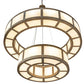 Meyda Lighting Alessandro 61" 24-Light 2-Tier Antique Silver Pendant Light With Creme Carrara Idalight Shade