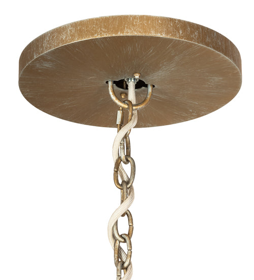 Meyda Lighting Alessandro 61" 24-Light 2-Tier Antique Silver Pendant Light With Creme Carrara Idalight Shade