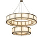 Meyda Lighting Alessandro 61" 24-Light 2-Tier Antique Silver Pendant Light With Creme Carrara Idalight Shade