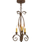 Meyda Lighting Alexandria 12" 3-Light Cortez Gold Chandelier With Ivory Faux Candlelight