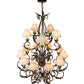Meyda Lighting Alexandria 46" 15-Light Cortez Gold Chandelier With White Natural Linen Shade