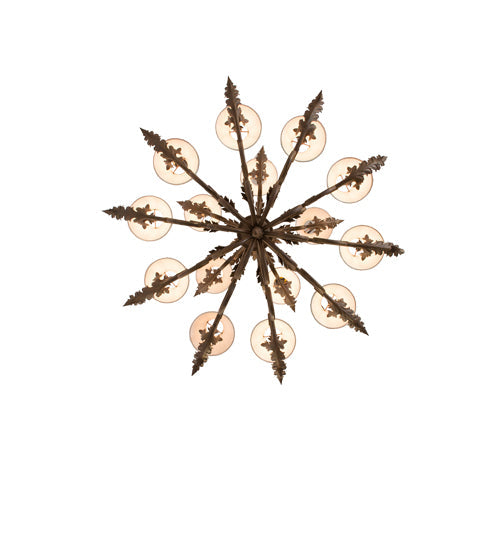 Meyda Lighting Alexandria 46" 15-Light Cortez Gold Chandelier With White Natural Linen Shade