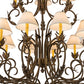 Meyda Lighting Alexandria 46" 15-Light Cortez Gold Chandelier With White Natural Linen Shade