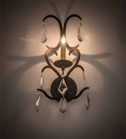 Meyda Lighting Alicia 10" Golden Bronze Wall Sconce With Ivory Faux Candlelight