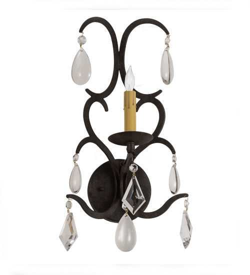 Meyda Lighting Alicia 10" Golden Bronze Wall Sconce With Ivory Faux Candlelight
