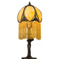Meyda Lighting Alicia 15" Craftsman Brown Mini Table Lamp With Biege Art Shade Glass