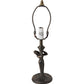 Meyda Lighting Alicia 15" Craftsman Brown Mini Table Lamp With Biege Art Shade Glass
