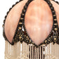Meyda Lighting Alicia 16" Mahogany Bronze Mini Table Lamp With Lilac Art Glass & White Pearl Fringe Shade
