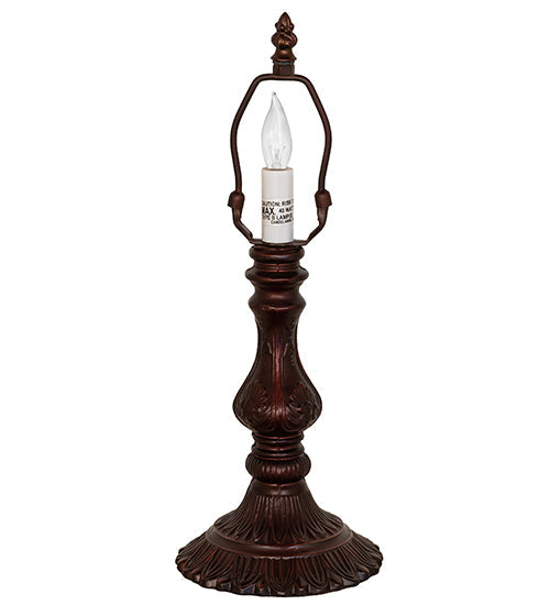 Meyda Lighting Alicia 16" Mahogany Bronze Mini Table Lamp With Lilac Art Glass & White Pearl Fringe Shade