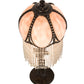 Meyda Lighting Alicia 16" Mahogany Bronze Mini Table Lamp With Pink & White Pearl Fringe Shade