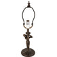 Meyda Lighting Alicia 16" Mahogany Bronze Mini Table Lamp With Pink & White Pearl Fringe Shade