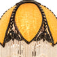 Meyda Lighting Alicia 17" Craftsman Brown Table Lamp With Honey Ripple Art Glass & White Pearl Shade