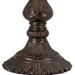 Meyda Lighting Alicia 17" Craftsman Brown Table Lamp With Honey Ripple Art Glass & White Pearl Shade