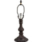 Meyda Lighting Alicia 17" Craftsman Brown Table Lamp With Honey Ripple Art Glass & White Pearl Shade