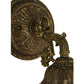 Meyda Lighting Alicia 7" Mahogany Bronze Wall Sconce With Beige & Red Art Shade Glass With Fringe