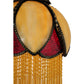Meyda Lighting Alicia 7" Mahogany Bronze Wall Sconce With Beige & Red Art Shade Glass With Fringe
