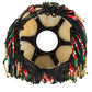 Meyda Lighting Alicia 7"W x 10"H Beige and Red Art Glass With Fringe Shade