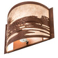 Meyda Lighting Alligator 12" Rust Wall Sconce With Silver Mica Shade Glass