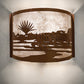 Meyda Lighting Alligator 12" Rust Wall Sconce With Silver Mica Shade Glass