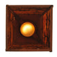 Meyda Lighting Alligator 7"Sq Rust Lantern Pendant Light With Amber Mica Shade Glass