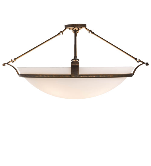 Meyda Lighting Almeria 32" 4-Light Gilded Tobacco Semi-flush Mount Ceiling Light With White Statuario Idalight Shade Glass