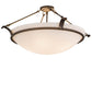 Meyda Lighting Almeria 32" 4-Light Gilded Tobacco Semi-flush Mount Ceiling Light With White Statuario Idalight Shade Glass