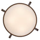 Meyda Lighting Almeria 32" 4-Light Gilded Tobacco Semi-flush Mount Ceiling Light With White Statuario Idalight Shade Glass