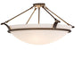 Meyda Lighting Almeria 32" 4-Light Gilded Tobacco Semi-flush Mount Ceiling Light With White Statuario Idalight Shade Glass