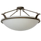 Meyda Lighting Almeria 32" 4-Light Gilded Tobacco Semi-flush Mount Light With White Statuario Idalight Shade Glass