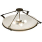 Meyda Lighting Almeria 32" 4-Light Gilded Tobacco Semi-flush Mount Light With White Statuario Idalight Shade Glass