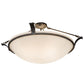 Meyda Lighting Almeria 32" 4-Light Gilded Tobacco Semi-flush Mount Light With White Statuario Idalight Shade Glass