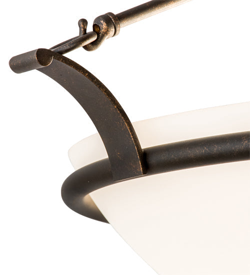 Meyda Lighting Almeria 32" 4-Light Gilded Tobacco Semi-flush Mount Light With White Statuario Idalight Shade Glass