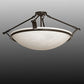 Meyda Lighting Almeria 32" 4-Light Timeless Bronze Semi-flush Mount Light With Angelwing Idalight Shade