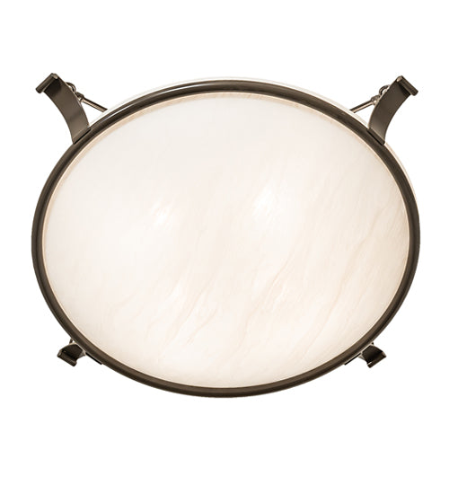Meyda Lighting Almeria 32" 4-Light Timeless Bronze Semi-flush Mount Light With Angelwing Idalight Shade