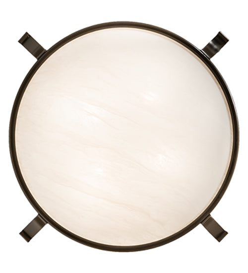 Meyda Lighting Almeria 32" 4-Light Timeless Bronze Semi-flush Mount Light With Angelwing Idalight Shade