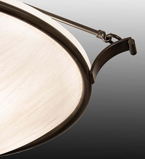 Meyda Lighting Almeria 32" 4-Light Timeless Bronze Semi-flush Mount Light With Angelwing Idalight Shade