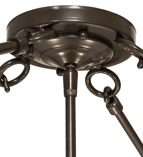 Meyda Lighting Almeria 32" 4-Light Timeless Bronze Semi-flush Mount Light With Angelwing Idalight Shade