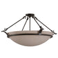 Meyda Lighting Almeria 32" 4-Light Timeless Bronze Semi-flush Mount Light With Whitestone Idalight Shade Glass