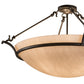 Meyda Lighting Almeria 32" 4-Light Timeless Bronze Semi-flush Mount Light With Whitestone Idalight Shade Glass