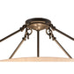 Meyda Lighting Almeria 32" 4-Light Timeless Bronze Semi-flush Mount Light With Whitestone Idalight Shade Glass