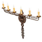 Meyda Lighting Almonte 36" 6-Light Classic Rust Wall Sconce With Ivory Faux Candlelight